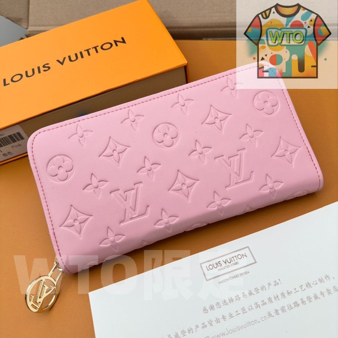 LVルイ ヴィトン 財布はパッドMonogramエンボス模様の小羊の皮で縫製され LV Circleロゴのリングがあしらわれた金色のファスナーが優美にデザインされ 複数の実用的な特色がある -WT0輸入