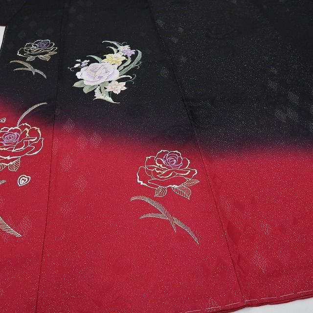 ❁tomihisa❁新品 薔薇 刺繍 銀通し 着物“薔薇を抱いて艶を挿す貴女を