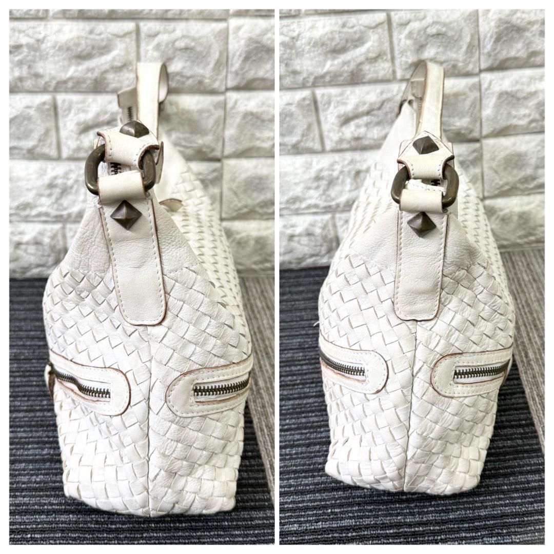 FALORNI ハンドバッグ 編み込み オールレザー 本革 ベージュ FALORNI ハンドバッグ 編み込み オールレザー 本革 ベージュ FALORNI