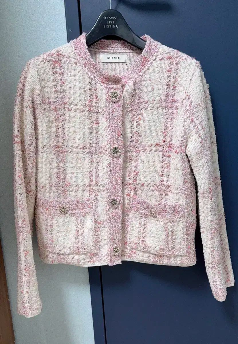 マイン ブークレ ツイード ニット ジャケット