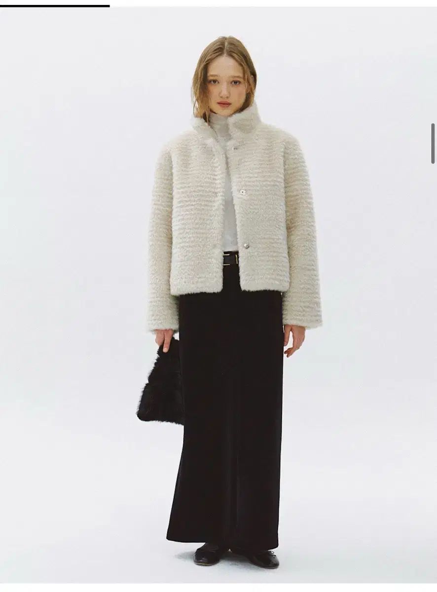 Lo61 エルオロクイチ アイボリー ファージャケット ショートコート レディース冬ジャケット レディース冬コート