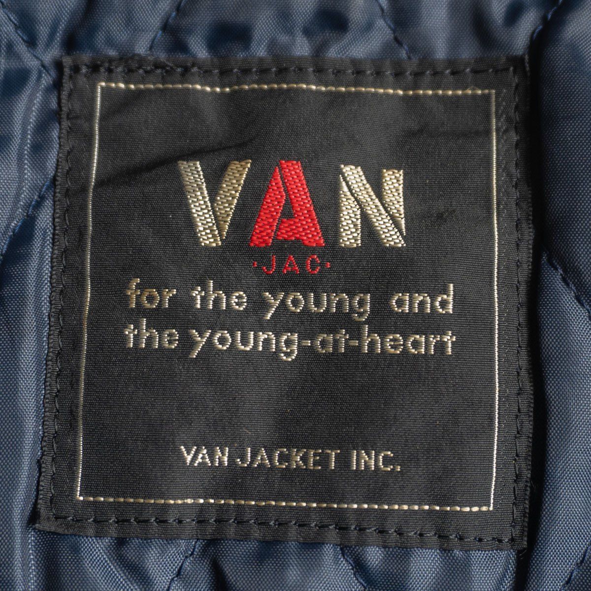 雰囲気抜群】 VAN JAC 【袖レザー スタジャン】L ヴァン ワッペン