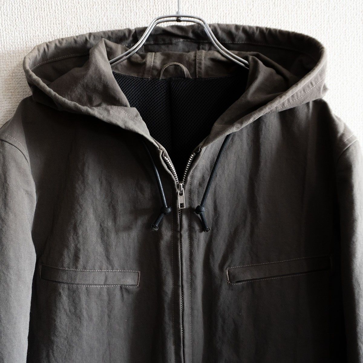 90s アーカイブ COMME des GARCONS HOMME フーデッド ナイロン ジャケット M グレー コムデギャルソンオム 25110340