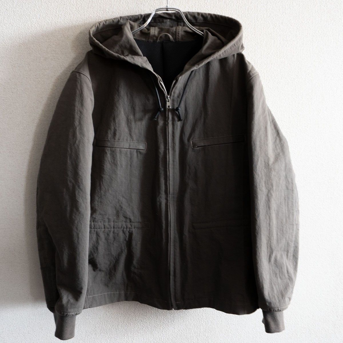 90s アーカイブ COMME des GARCONS HOMME フーデッド ナイロン ジャケット M グレー コムデギャルソンオム 25110340