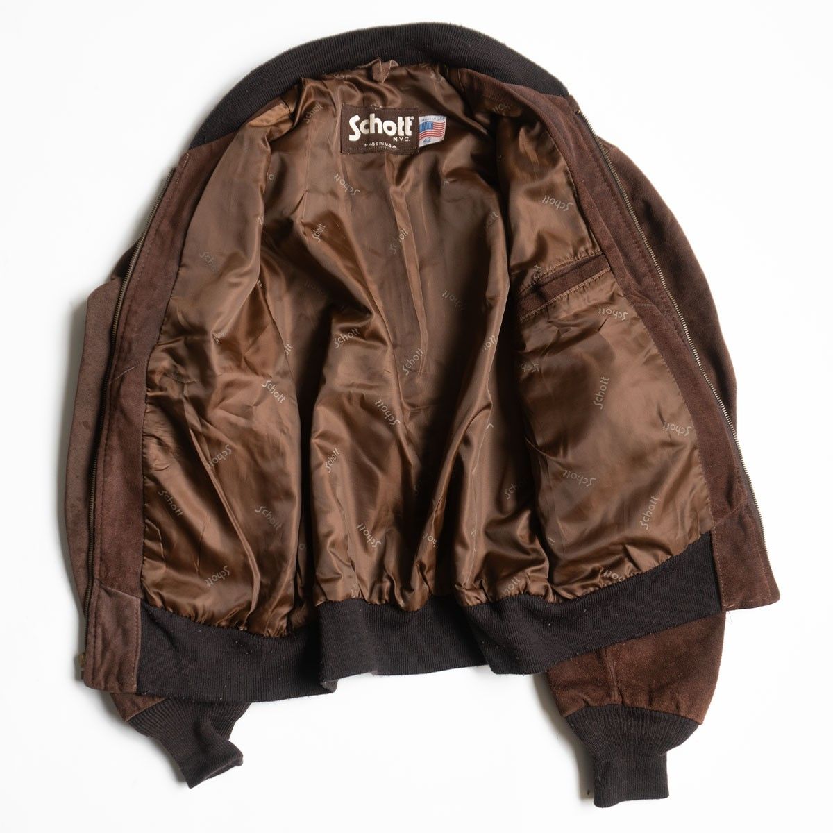 雰囲気抜群】SCHOTT【327/スエード レザー ジャケット】42 USA製