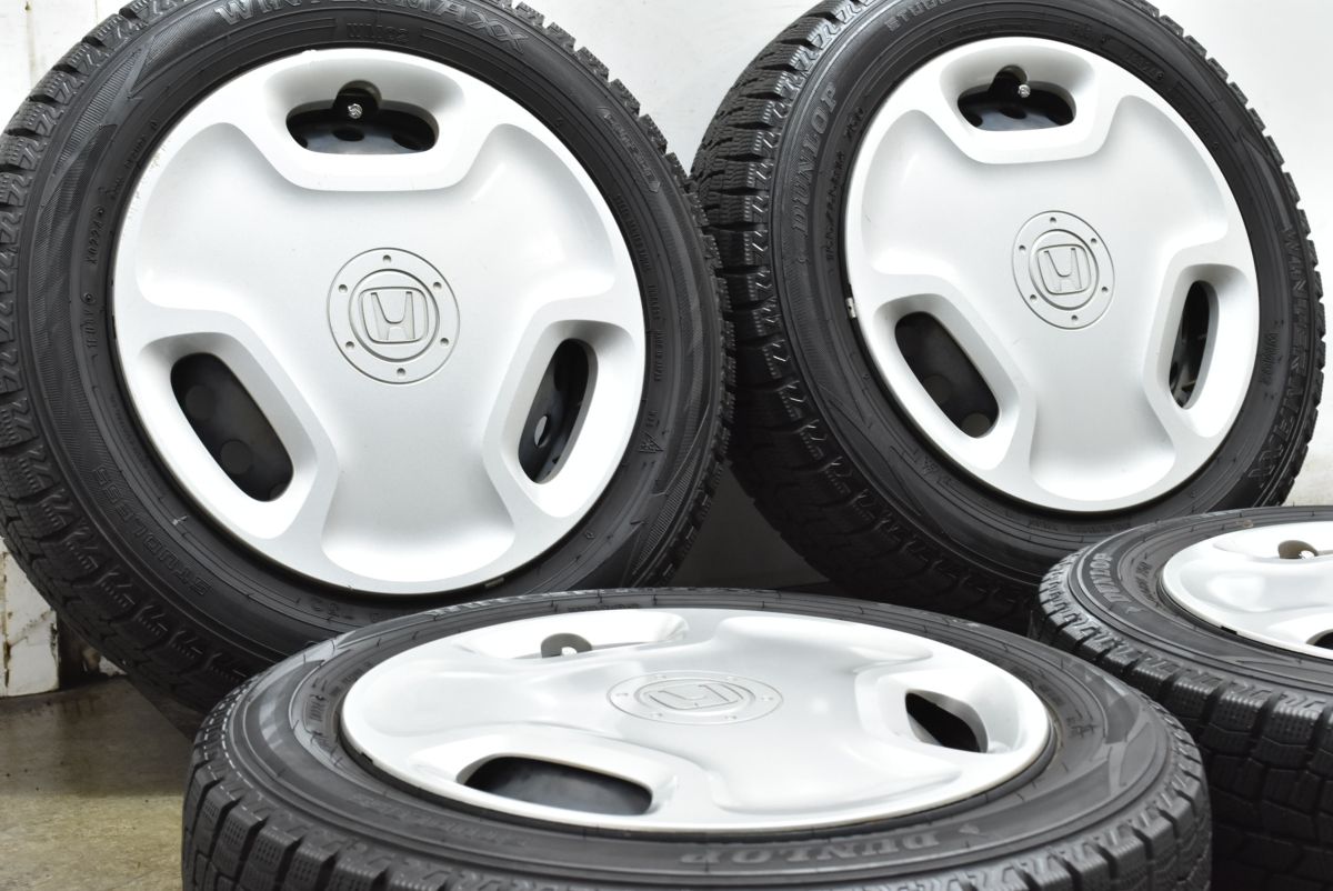 製 バリ溝 ホンダ N ONE スチール 14 in 4 5 J 40 PCD 100 ダンロップ ウインターマックス WM 02 155 65 R BOX WGN 流用