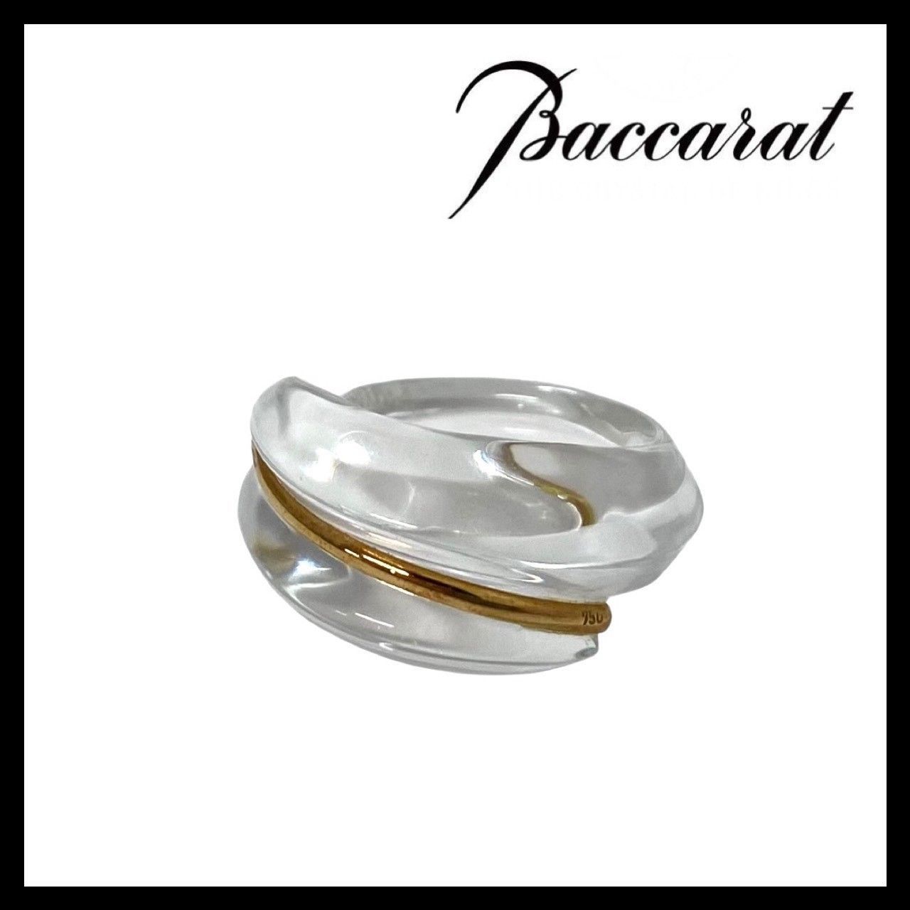 Baccarat コキアージュ クリスタル リング 750 K18 総重量約7.5g 約12.5号 ゴールド 金 クリア ガラス 指輪 バカラ SER-5572