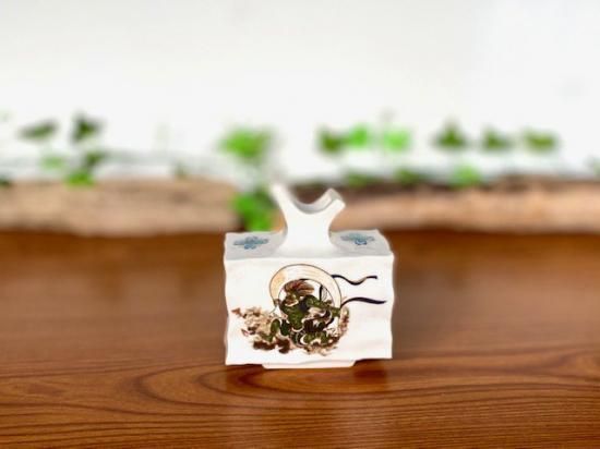 メーカー直送 九谷焼 一輪挿し 花瓶 変形 風神雷神 鉄線 小槌 3寸 桐箱台付