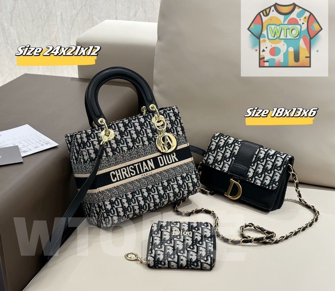 Christian Dior クリスチャンディオール ショルダーバッグ ハンドバッグ 財布 3点セットバッグ| | --WTO輸入2