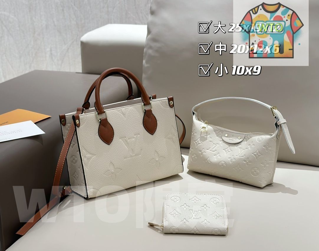 超 LOUIS VUITTON ルイヴィトン ショルダーバッグ トートバッグ 財布 3点セットバッグ WTO輸入2
