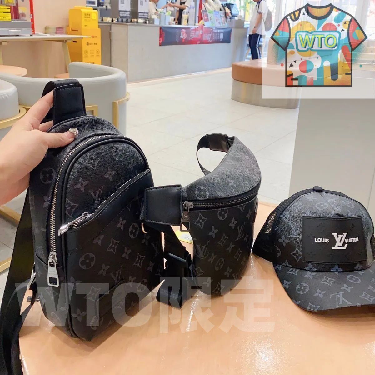 LOUIS VUITTON ルイヴィトン メンズ ボディーバッグ ウエストポーチ 帽子 3点セットバッグ｜ ｜ --WTO輸入2