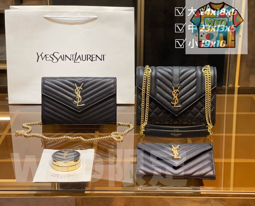 実物の画像 YSL サンローラン ショルダーバッグ ハンドバッグ 財布 3点セット｜ ｜ --WTO輸入2