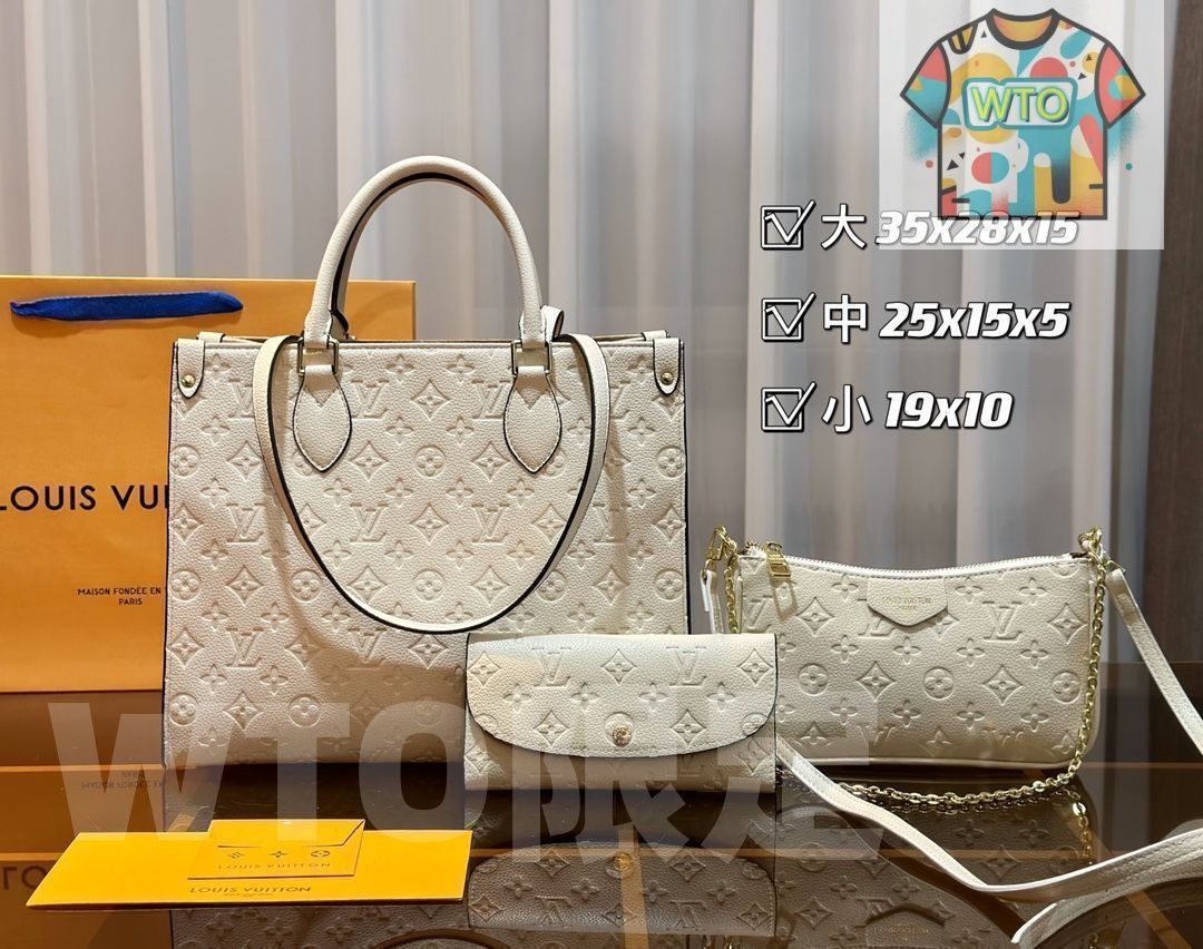 LOUIS VUITTON ルイヴィトン ショルダーバッグ ハンドバッグ 財布 3点セット オンザゴー MM| | --WTO輸入2