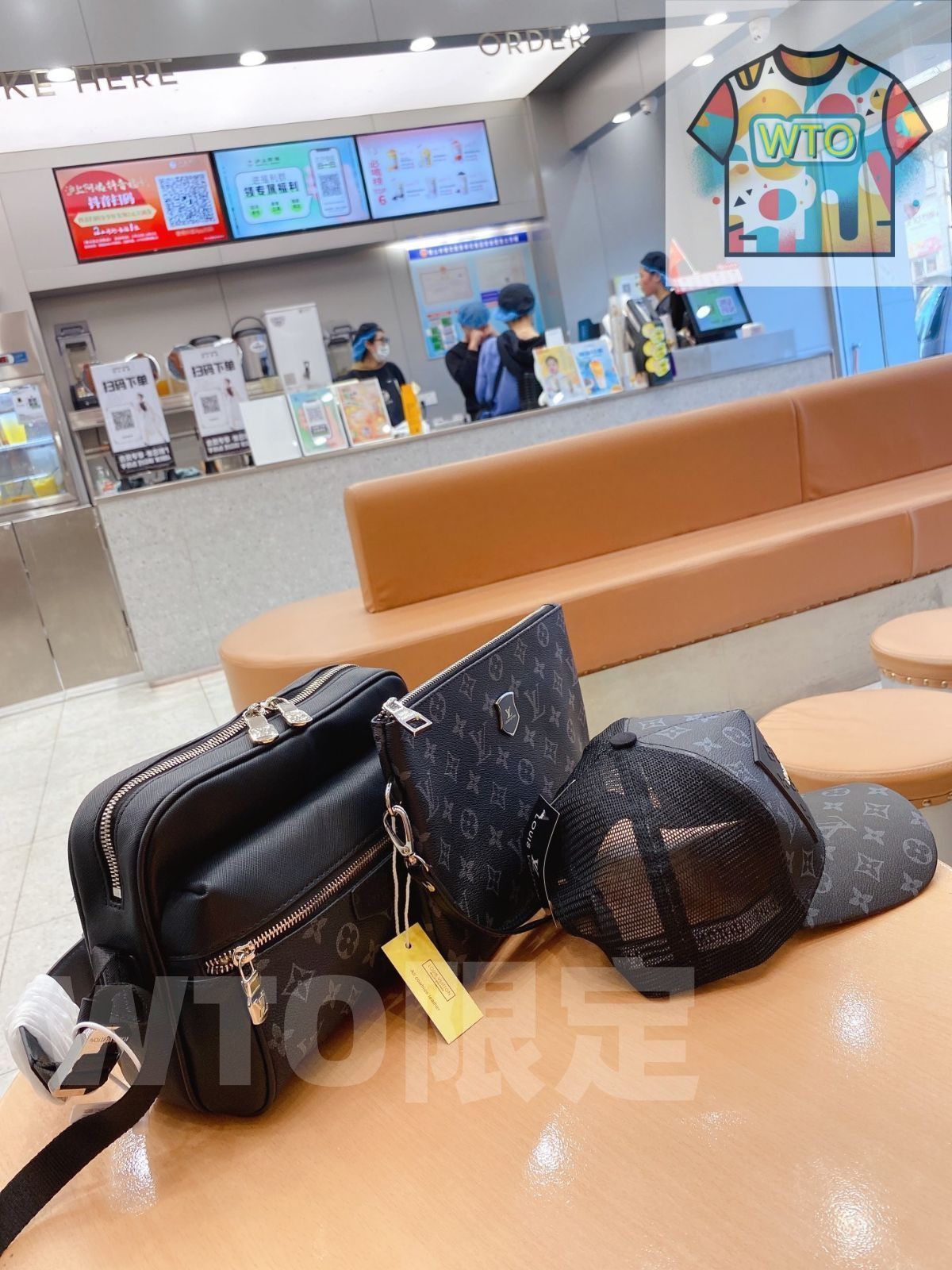 LOUIS VUITTON ルイヴィトン メンズ ショルダーバッグ 帽子 クラッチバッグ 3点セットバッグ| | --WTO輸入2