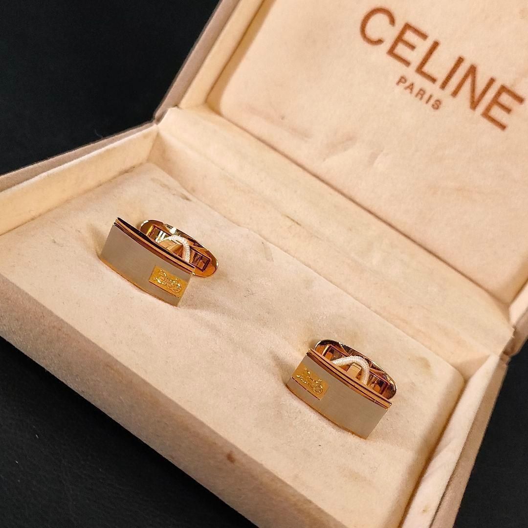 Celineセリーヌ カフス 馬車 マカダム ゴールド シルバー ロゴ