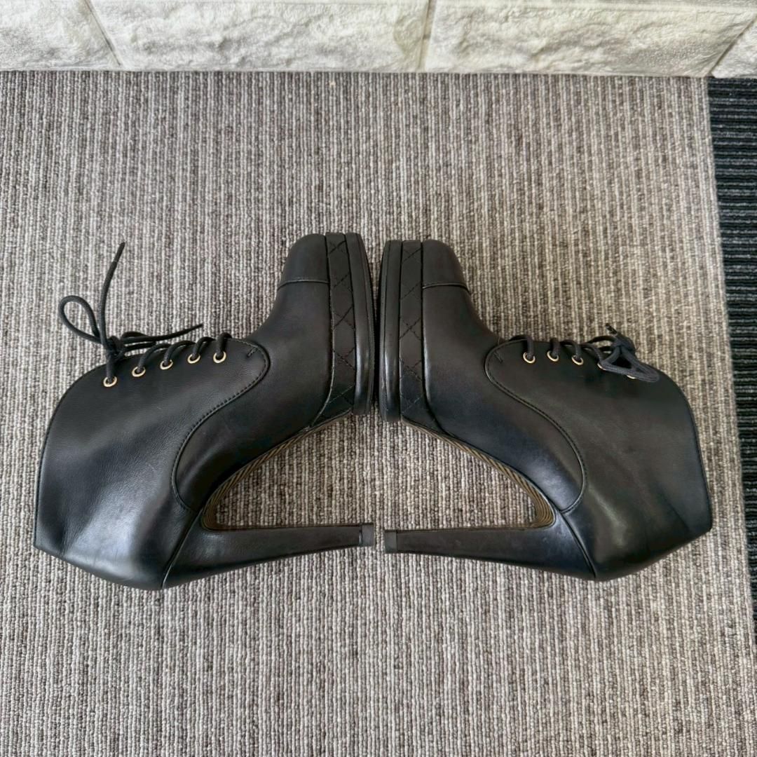  超 CHANEL シャネル ブーティ レースアップブーツ ココマーク ブーティ ブーツ