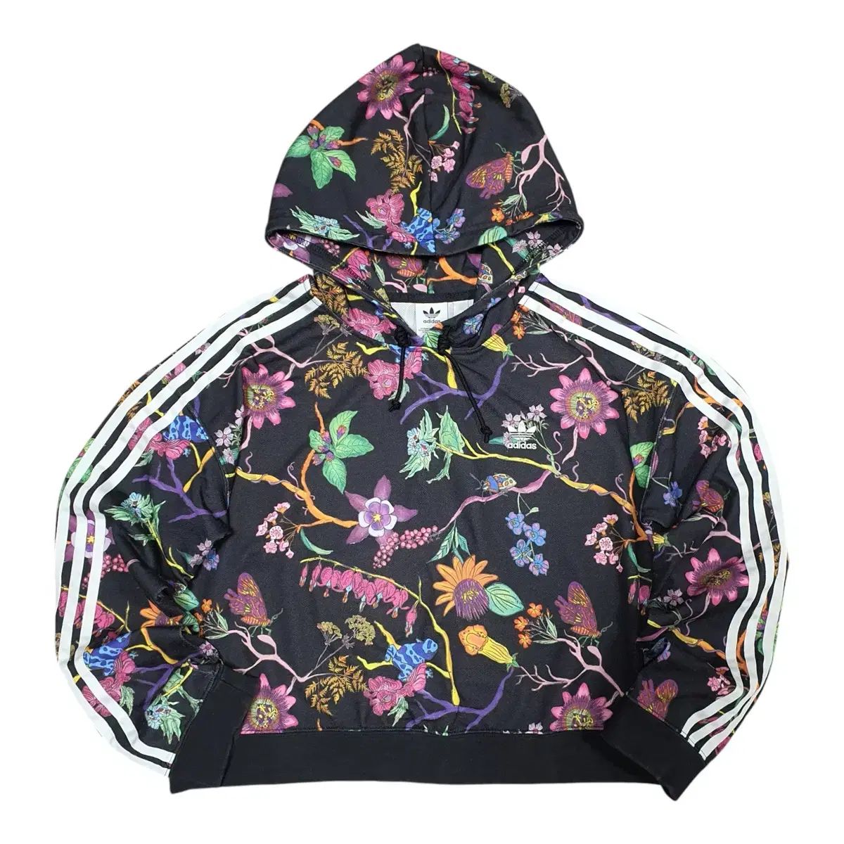 即配 アディダス フローラル ジオメトリ柄 クロップド WHO Tシャツ