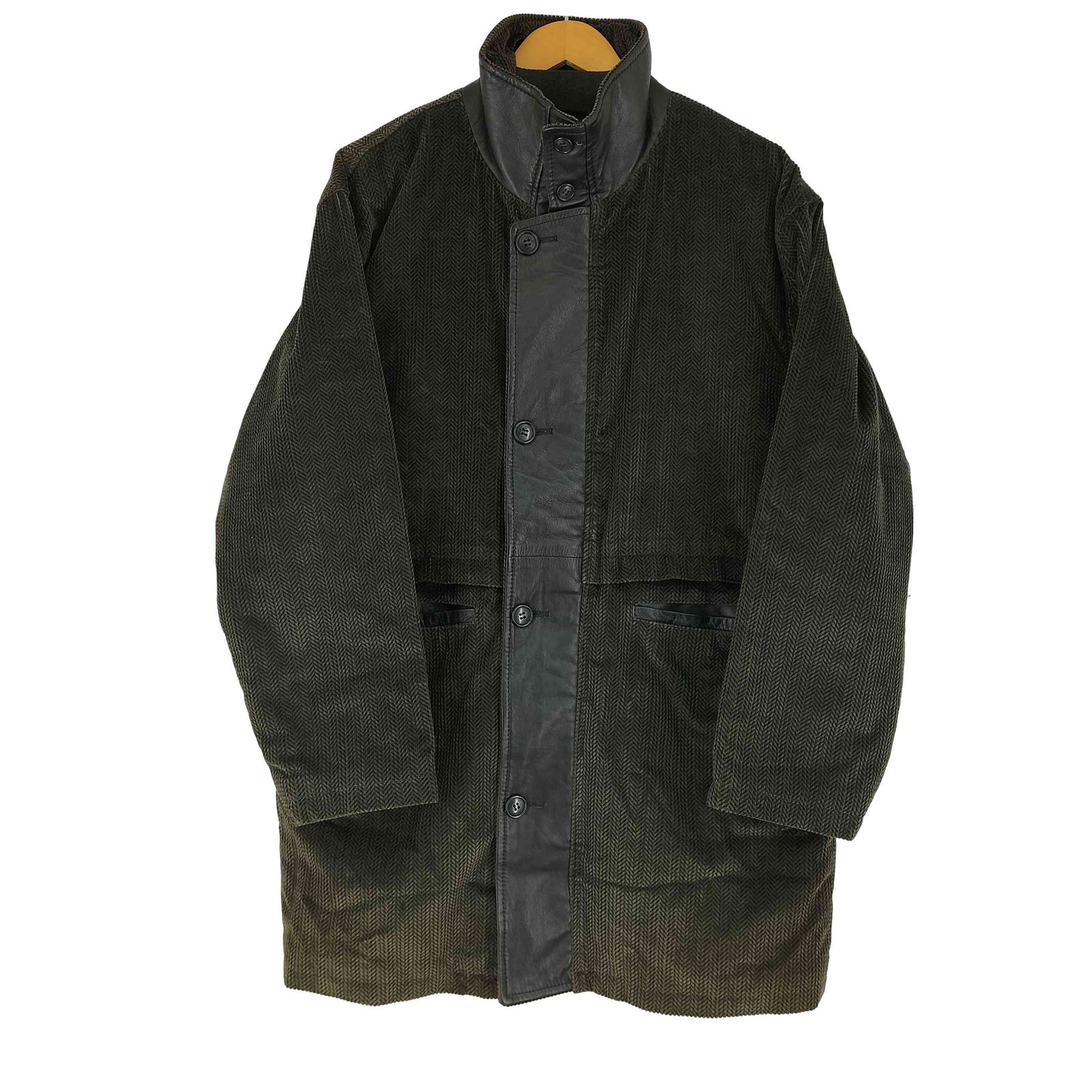 ユーズドフルギ 古着 international voguer レザー切替 コーデュロイコート メンズ import M