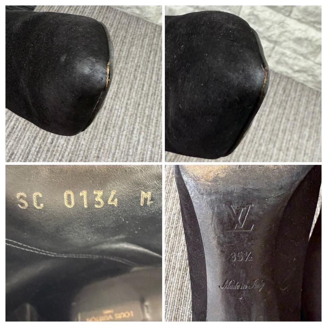  LOUIS VUITTON ルイヴィトン スエードブーツ ヒール ブラック ブーティ ブーツ