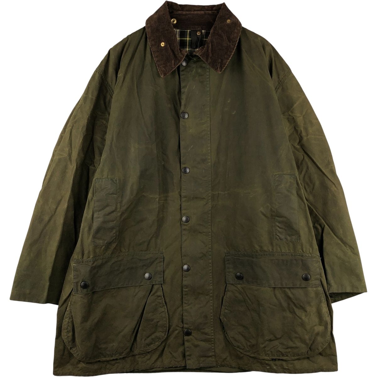 古着 90年代 バブアー Barbour BORDER ボーダー 旧3ワラント ワックスコットン オイルドジャケット 英国製 C46 メンズXL相当 eaa555219