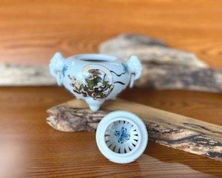 メーカー直送 九谷焼 環付香炉 風神雷神 桐箱入り Kutani Hyakkaen Incense burner WWW_OPDRERGINERDOGAN_COM