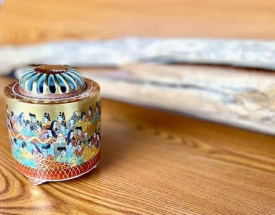 メーカー直送 九谷焼 香炉 本金 百人一首