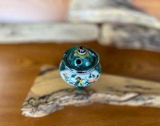 メーカー直送 九谷焼 豆香炉 青九谷花鳥 Kutani Incense burner