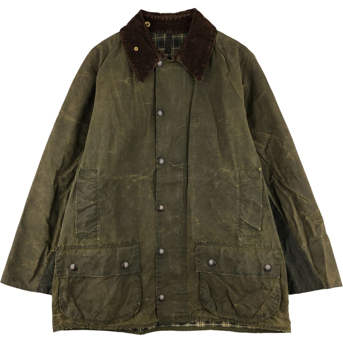 古着 80 90年代 バブアー Barbour BEAUFORT ビューフォート 旧3ワラント オイルド ハンティングジャケット 英国製 C42 eaa555227