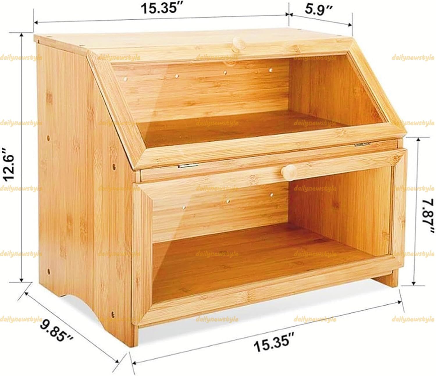 人気推薦 ブレッドボックス キッチン パン箱 2段式木製パン箱 透明窓と通気口付き パンを保管 ブレッドケース 大容量 食器棚 透明窓 カウンター上収納 卓上 収納キャビネット 調味料 雑穀 雑貨 WWW_OPDRERGINERDOGAN_COM