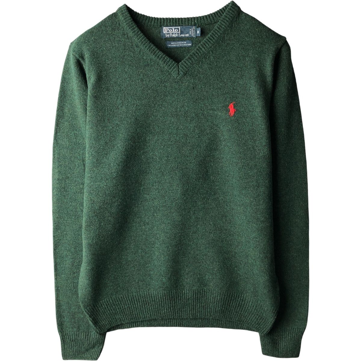 古着 ラルフローレン Ralph Lauren POLO by Ralph Lauren Vネック ラムウールニットセーター メンズS相当 eaa434886
