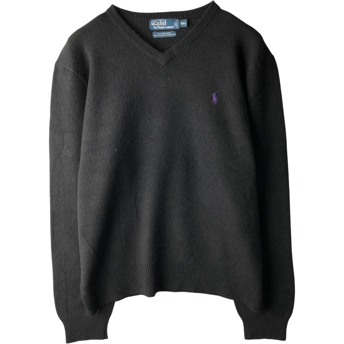 古着 ラルフローレン Ralph Lauren POLO by Ralph Lauren Vネック ラムウールニットセーター メンズXXL相当 eaa434980