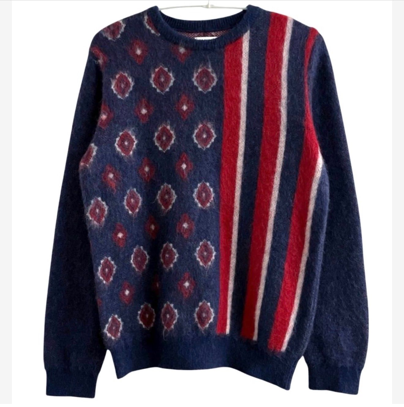 COOHEM コーヘン SHAGGY JACQUARD SWEATER シャギー ジャガード セーター メンズ M 20-183-025