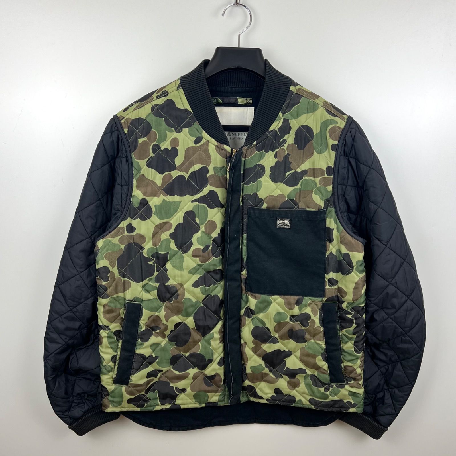 denim - supply ralph lauren duck - quilting camo jacket M デニム&サプライ ラルフローレン キルティング ダック 切替 カモフラ ジャケット 迷彩 アメカジ