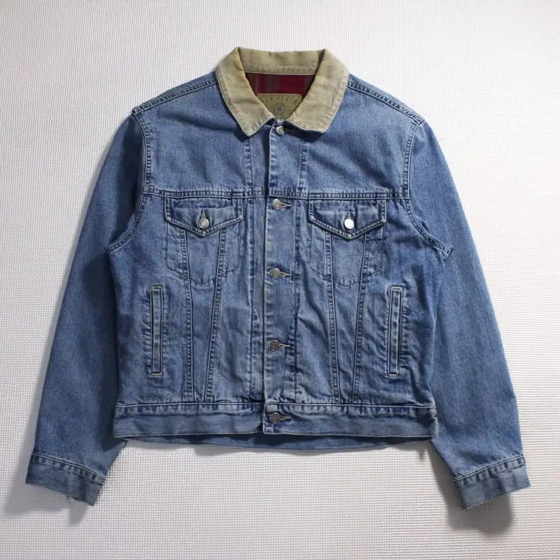 90s GAP ギャップ コーデュロイ カラ チェック トラッカー ジャケット