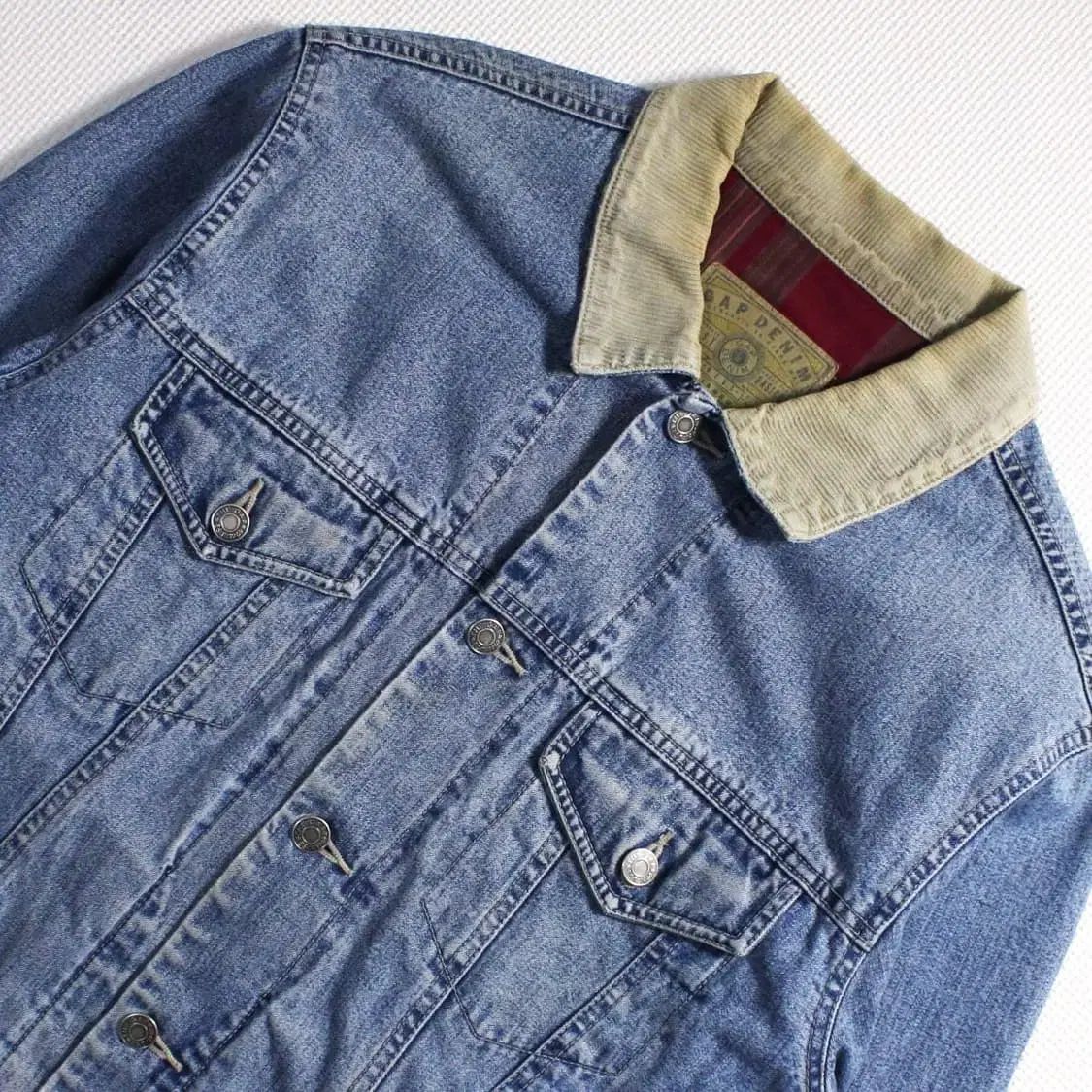 90s GAP ギャップ コーデュロイ カラ チェック トラッカー ジャケット