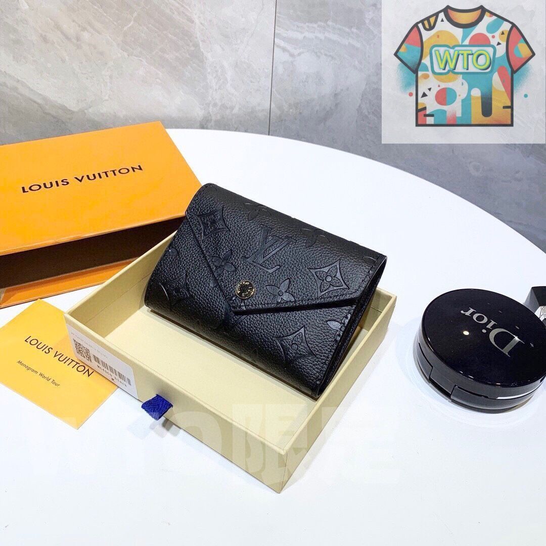 Louis Vuittonルイ ヴィトン 財布 クレジットカードスロットに紙幣と手形を収納 両用カセット財布 短冊財布は柔らかいエンボスレザーを素材にしている -WT0輸入