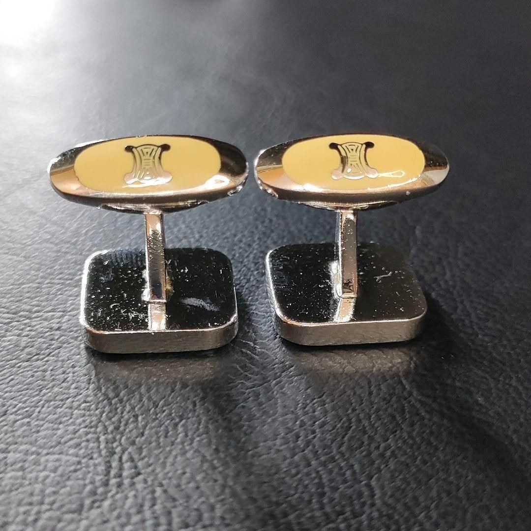 719-20 希少 良品 Celine セリーヌ カフス 馬車 マカダム グリーン