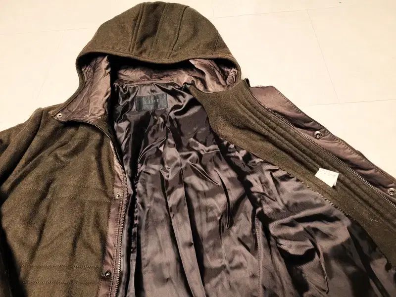 TIME HOMME ブラウン フード ウールダウンジャケット ポール1223