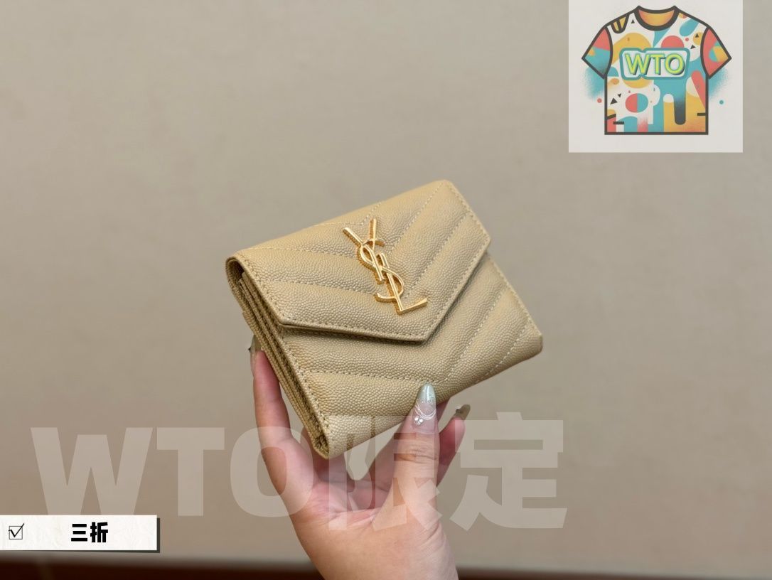 WTO通販 イヴ サンローラン キャビアレザー ミディアムウォレット フルレザー ボックス付き -WTO輸入-BOF 47