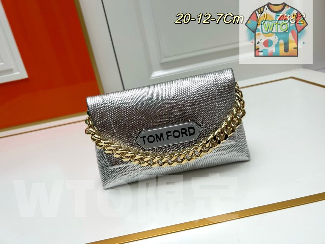 WTO通販 TOM FORD メタリックチェーンハンドバッグ 小サイズ ボックス付き -WTO輸入-TKU40