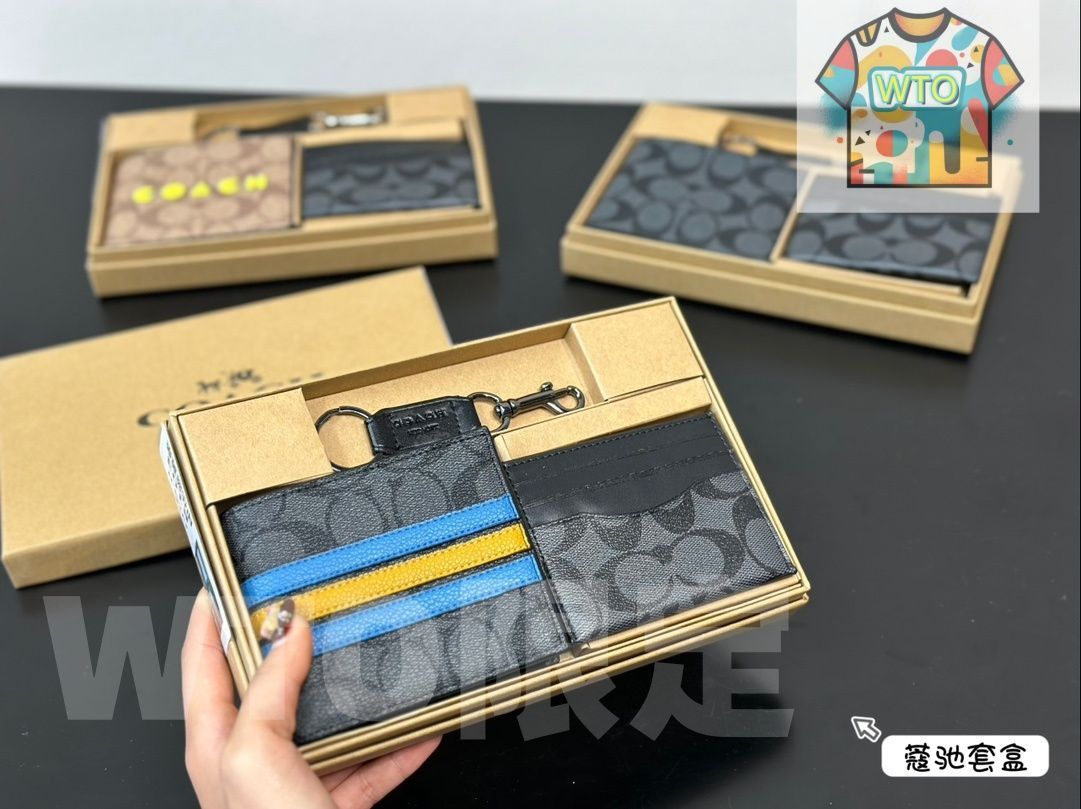  WTO通販 コーチ メンズウォレットセット ギフトボックス付き -WTO輸入-JVI 80 二つ折り財布 折り財布