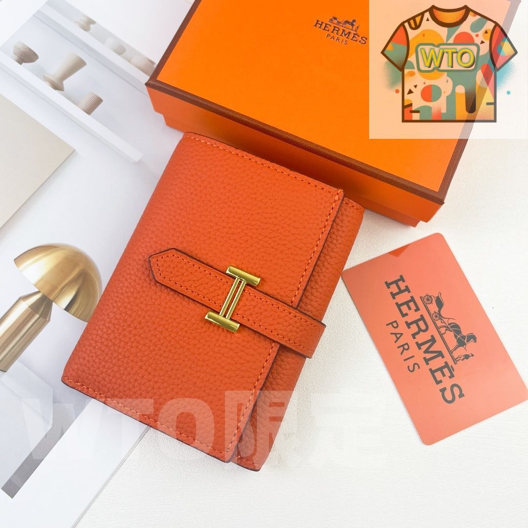 WTO通販 Hermes Bearn ミニ財布 エプソムレザー ゴールドロック付き コンパクトデザイン -WTO輸入-WGX70