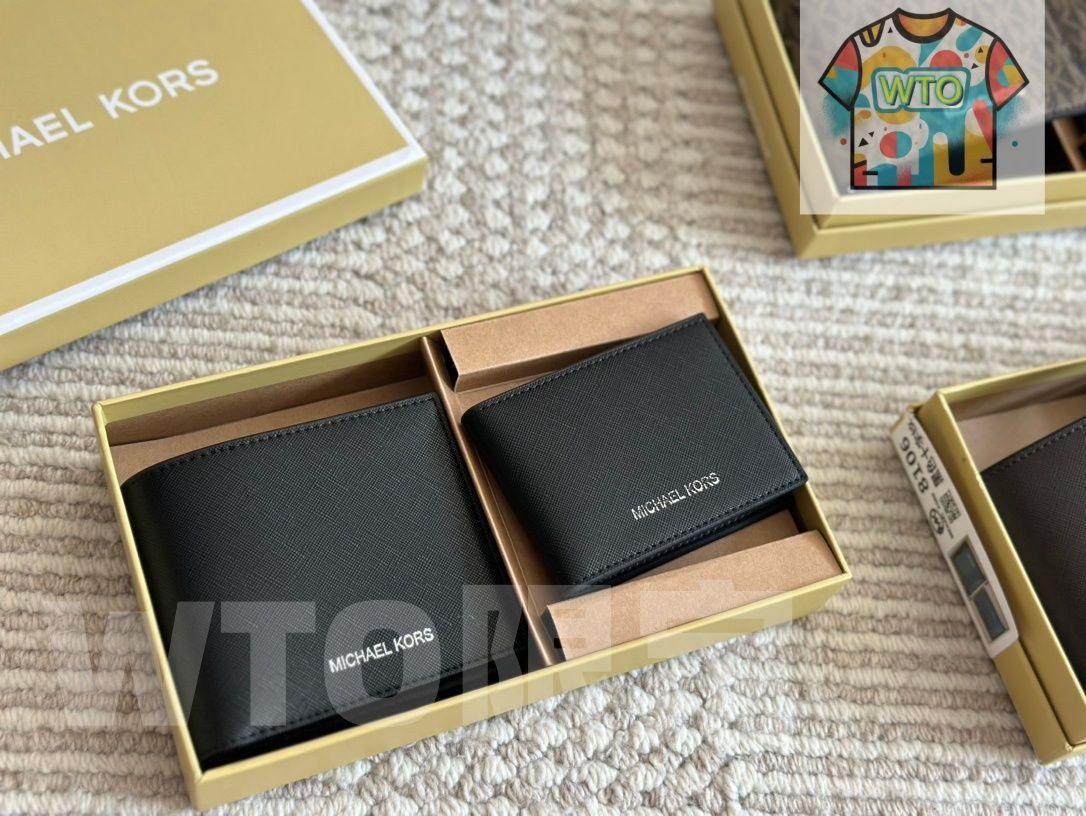  マイケルコース メンズウォレットセット ウォレット＆キーホルダー ギフトボックス付き 長財布 小物