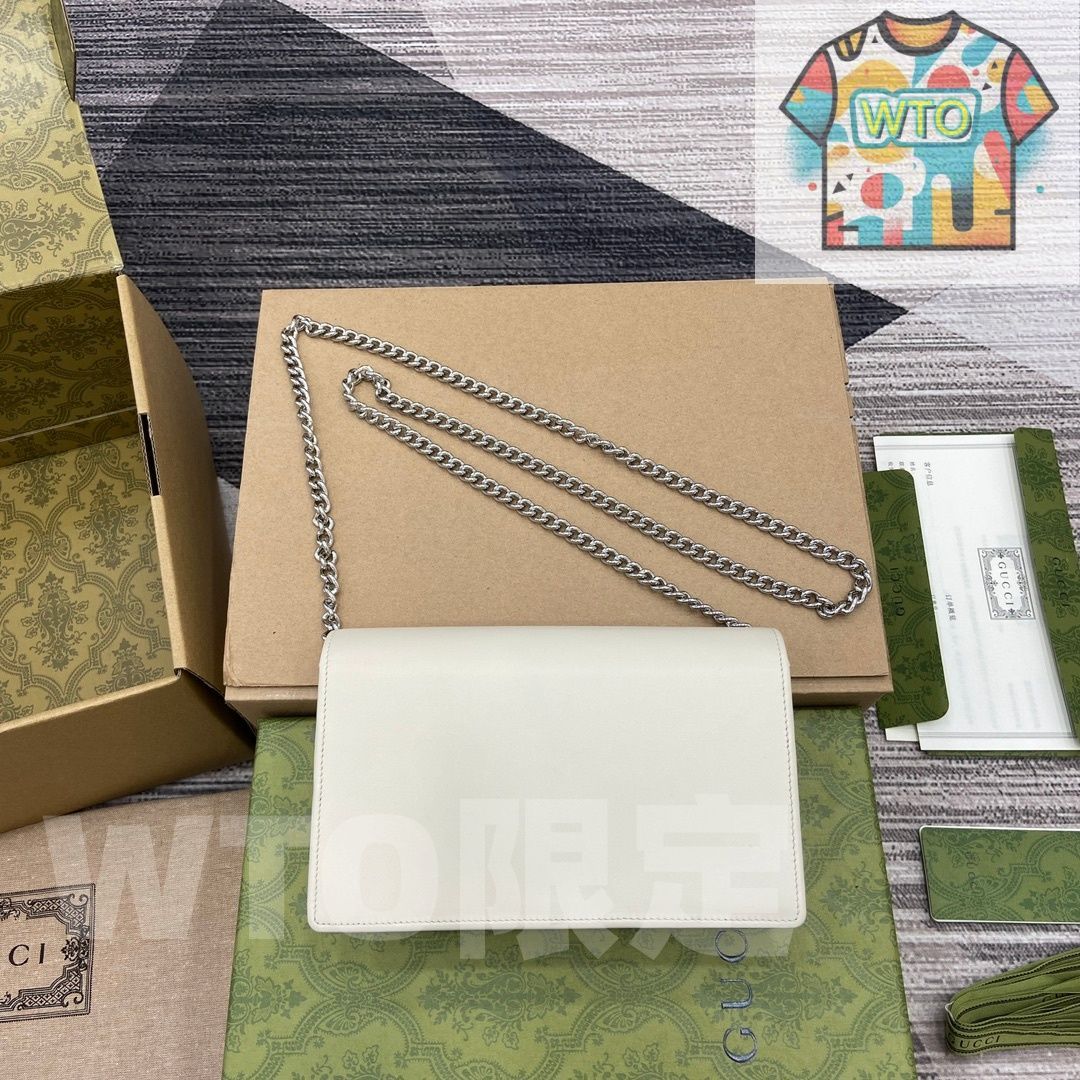 WTO通販 GGマーモント チェーンウォレット ホワイトレザー ボックス付き -WTO輸入-ZVX 96