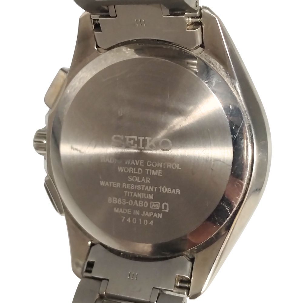  SEIKO セイコー 8 B 63 0 AB ブライツ フライトエキスパート デュアルタイム 電波ソーラー チタン メンズ 腕時計 C 856 腕時計(クォーツ) 腕時計(アナログ)