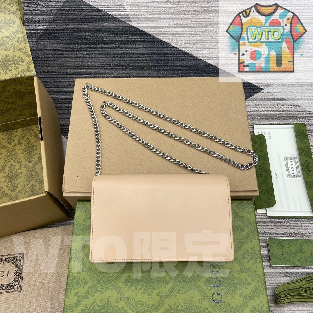 WTO通販 GGマーモント チェーンウォレット ライトベージュレザー ボックス付き -WTO輸入-GCA60