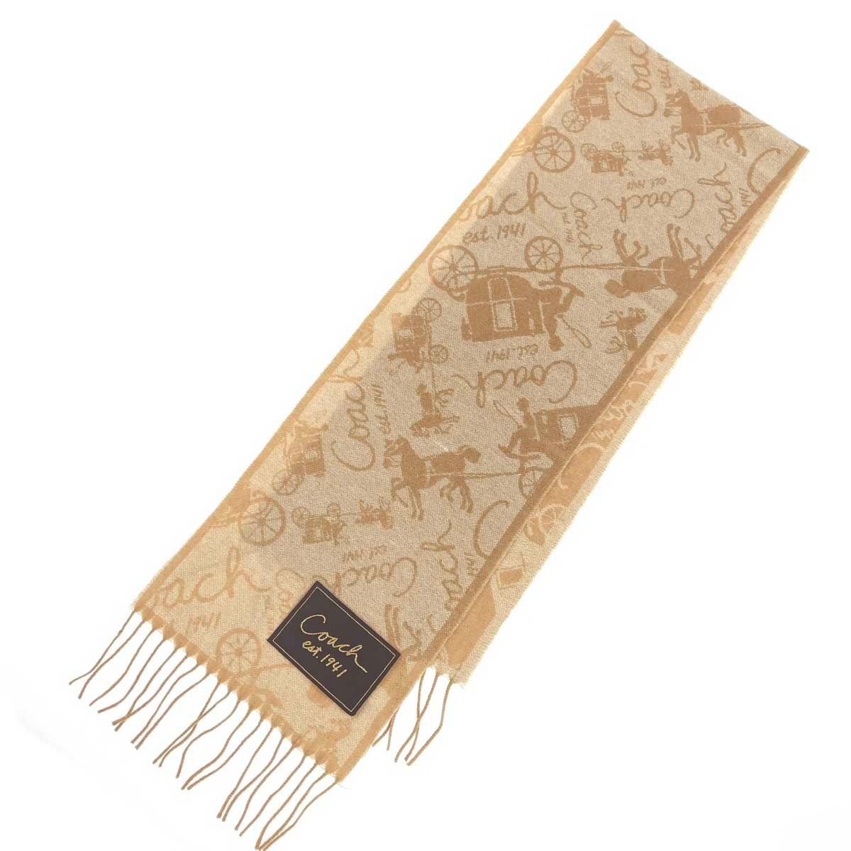 COACH コーチ マフラー 馬車柄 ベージュ レディース / 240001113346