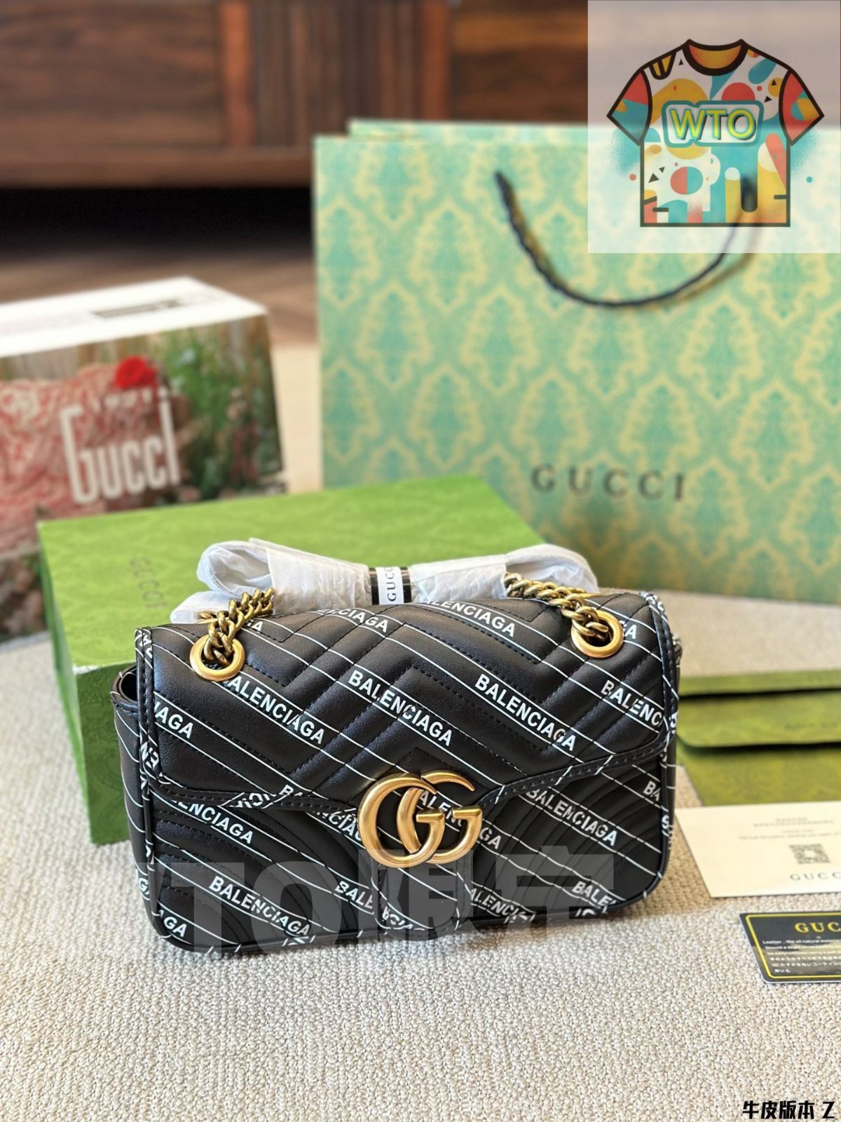 WTO通販 GUCCI マーモント シングルショルダーバッグ レザーバージョン 26cm 感あるデザイン -WTO輸入-JCM59