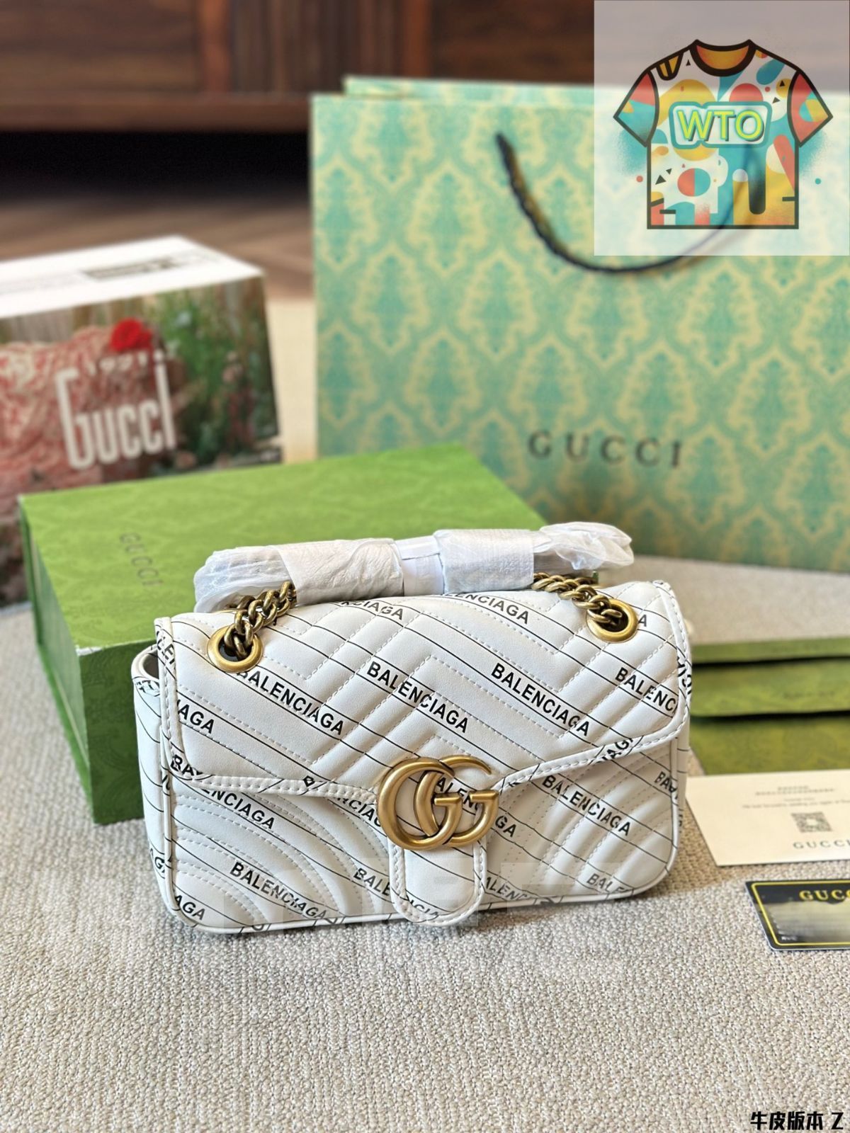 WTO通販 GUCCI マーモント シングルショルダーバッグ レザーバージョン 26cm 感あるデザイン -WTO輸入-FKU11