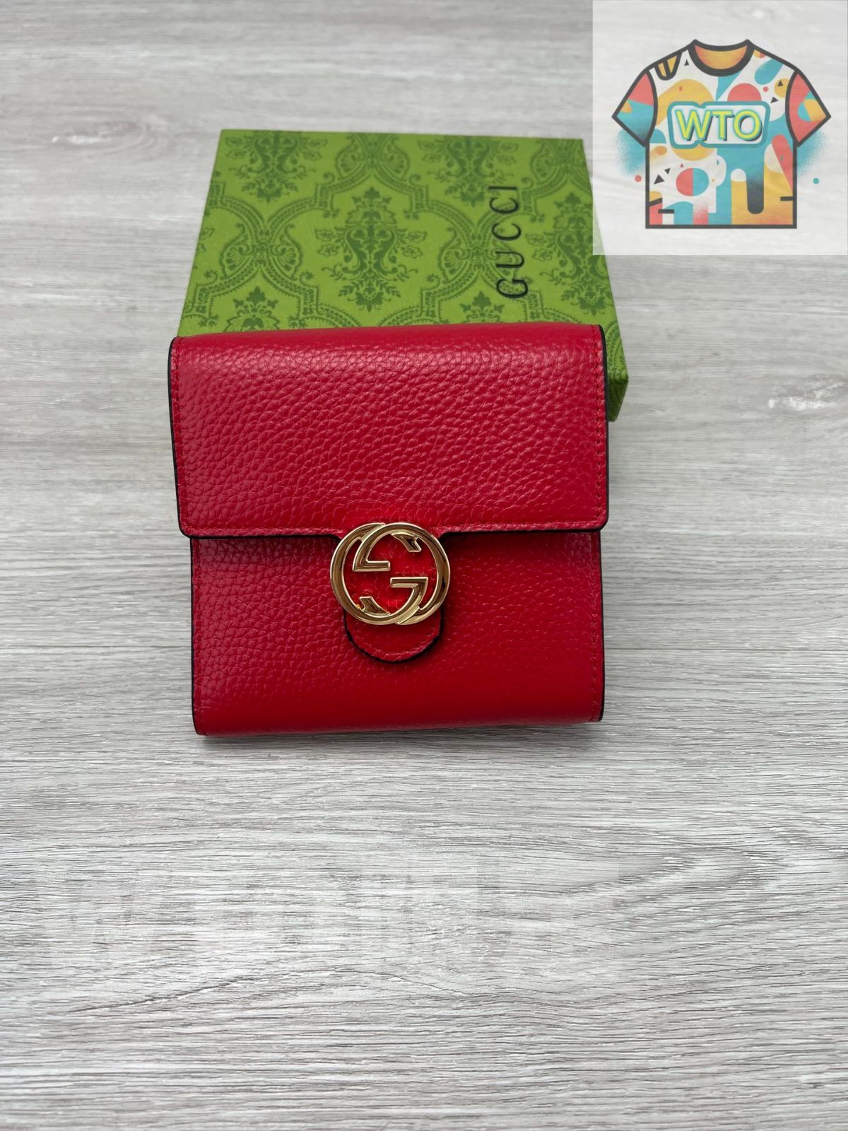 WTO通販 GGスエードレザー ショートウォレット レッド イタリア製 環境配慮型レザー -WTO輸入-BQJ16